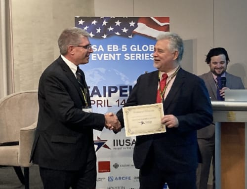 David Enterline attends EB-5 IIUSA events and receives certificate
